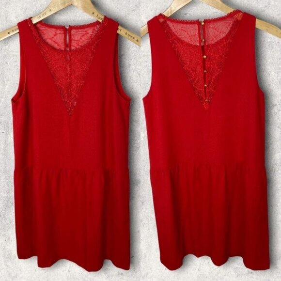 NWT Sezane ROne Sizealie Shift Dress Coral Red New With Tags Minimalist French S - Picture 3 of 13